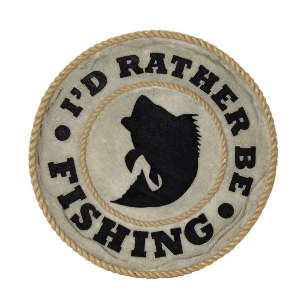 Garden Décor I'd Rather Be Fishing Stepping Stone Decorative Stone